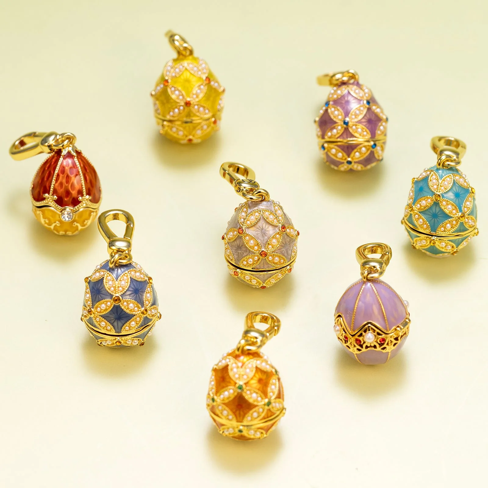 New Fashion Enamel Easter Egg Pendant Necklace For Women Twelve Zodiac Signs Opened Pendant Necklace Russian Easter Egg Necklace