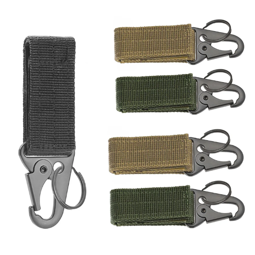 

Tactical Hanging Buckle Molle Nylon Webbing Carabiner Belt Triangle Keychain for Outdoor Climbing Camping Tool Accessory