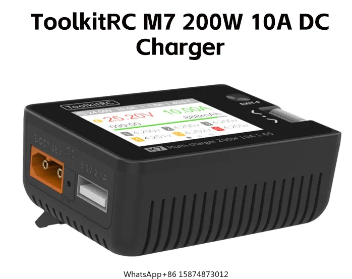 ToolkitRCM7 200W10A DC Balance Charger Discha rger for1-6S Lipo bat tery With Voltage Servo Checker ESC Tester Rec eiver LCD IPS