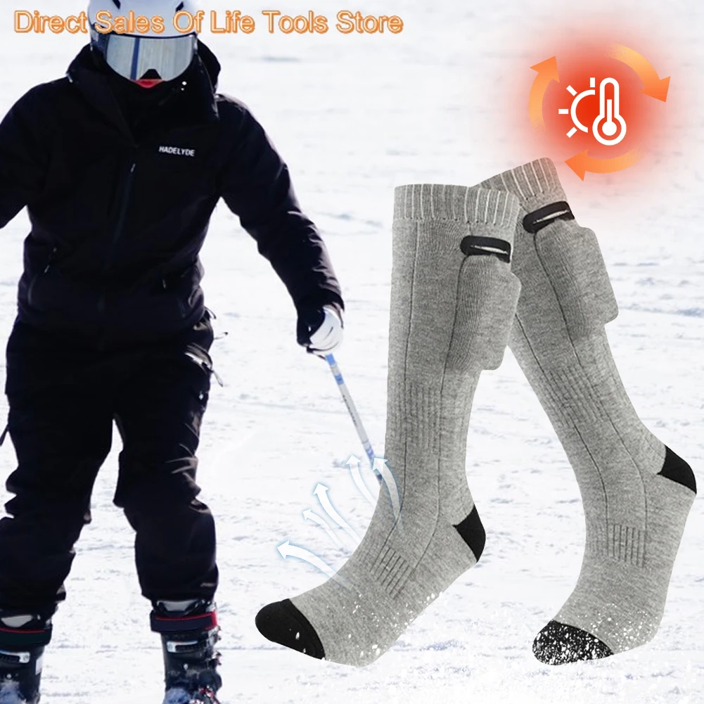 Chaussettes unisexes isolées thermiquement avec USB, chaussettes chauffantes électriques, bottes métropolitaines, chaussures de camping et de ski,