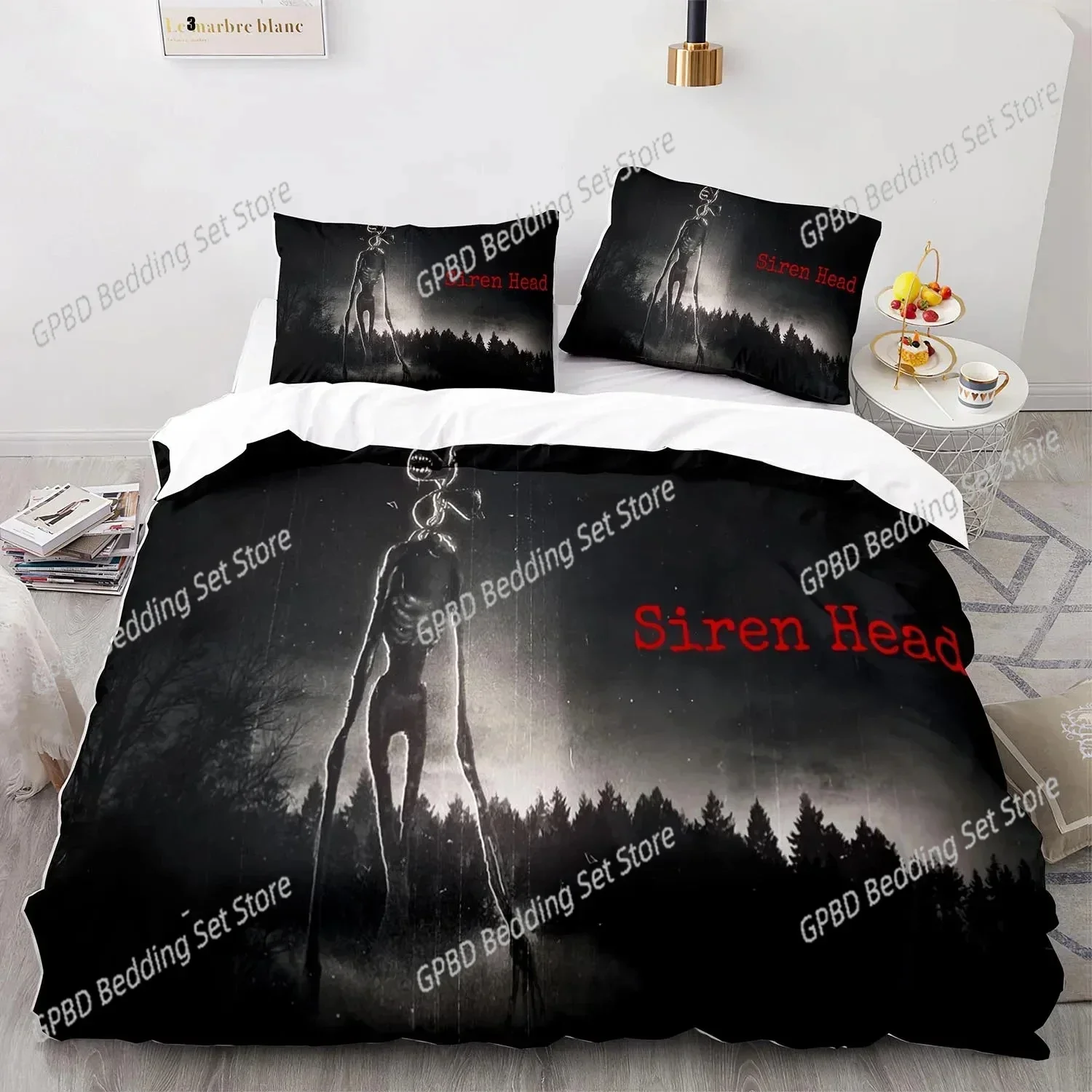3D Print Siren Head Comfortable Duvet Quilt Cover Pillowcase Bedding Set Children Bedroom Decoration Home Textile