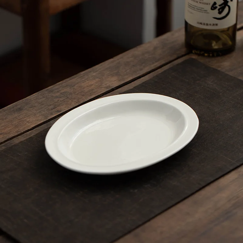 

Oval White Porcelain Plate, Ceramic Serving Platter for Steamed Fish, Soup Dishes, Stir-fries and Daily Household Meal Serving