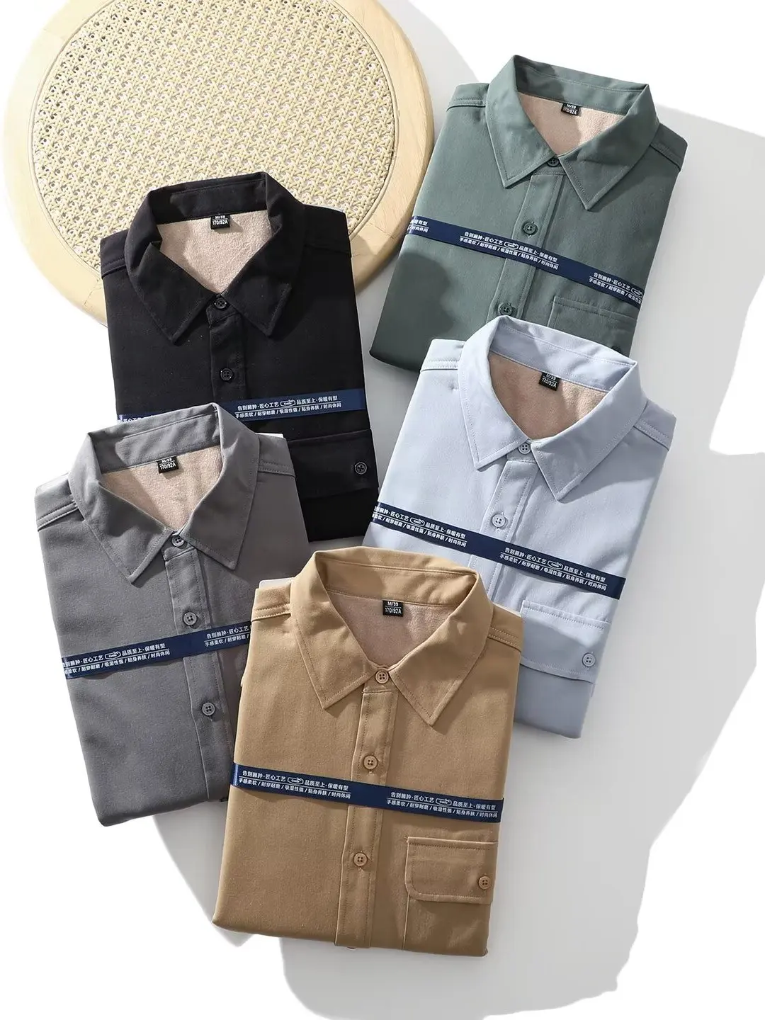 

Thiened Fce Long Sve Men's Cotton irt Busin Casual Warm Simple Pure Cotton Versatile Men's Winter irt