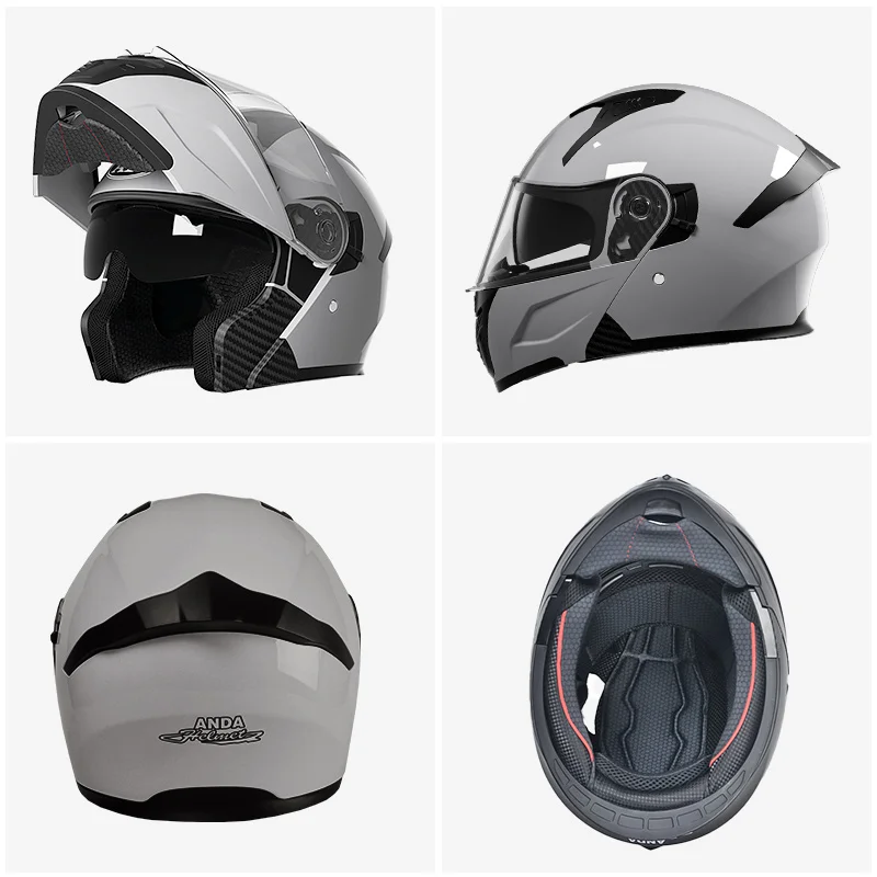 Factory Wholesale High Definition Sunscreen Dual Mirror Flip-Up Unisex Motorcycle AD Helmet ABS Material New Open Face Helmets