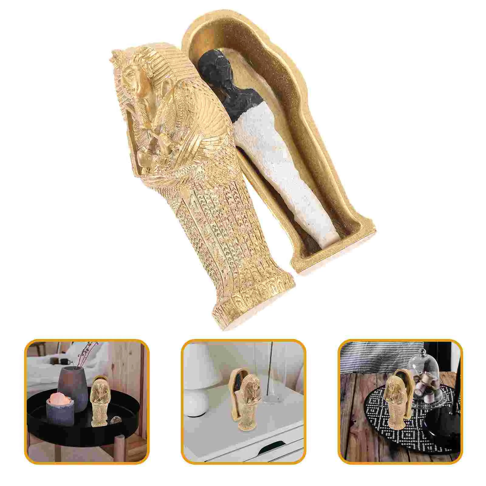 

Decoration Mummy Ornaments Halloween Party Supplies Figurines Aquarium Golden Resin Crafts Office