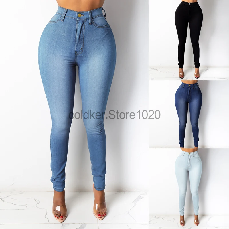 

Новые женские джинсы скинни, однотонные, белые, черные брюки-карандаш с высокой талией в стиле ретро, женские весенне-осенние повседневные узкие джинсовые брюки
