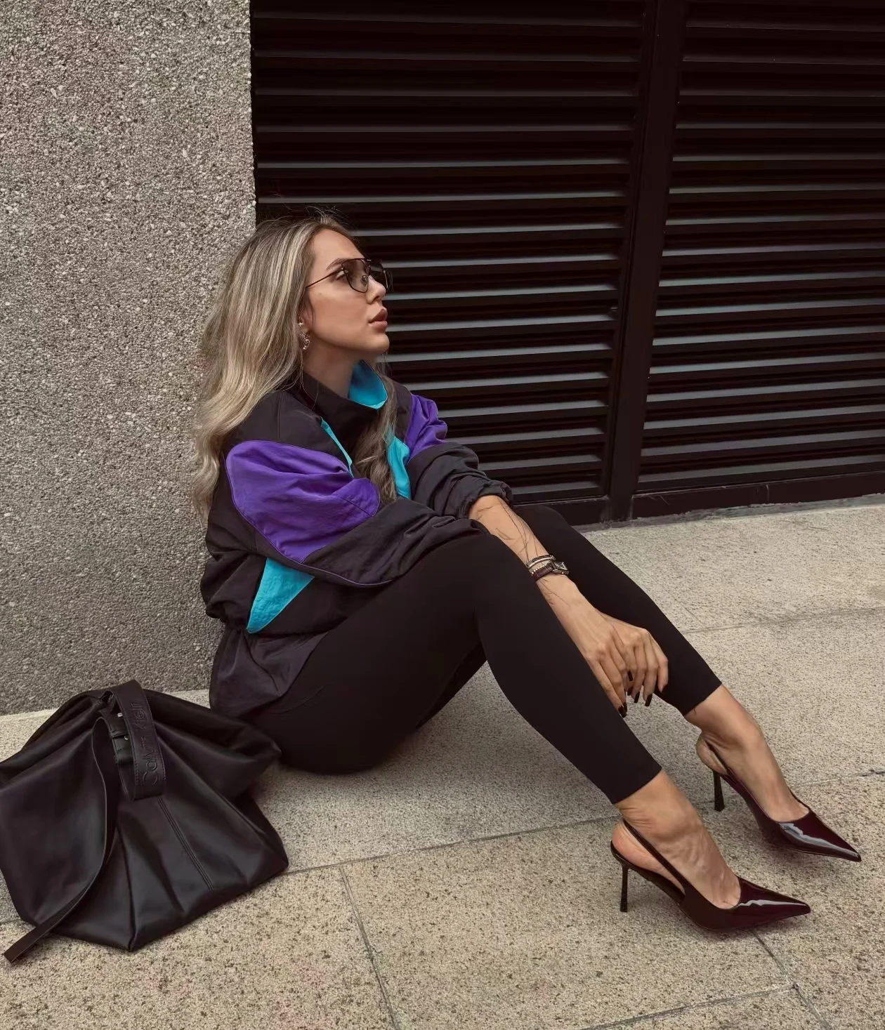 Guobioziy 2026 Women's Jacket Fall New Color-Block Long Sleeve Loose Stand Collar Sporty Parka European and American Stylish