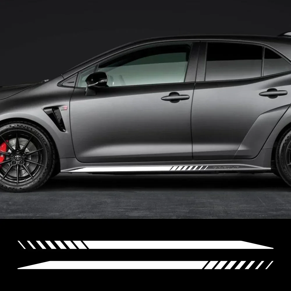 Car Vinyl Decals Side Skirt Graphics Racing Stripes Sticker Waterproof Hatchback Decor Accessories For Toyota Corolla GR Four