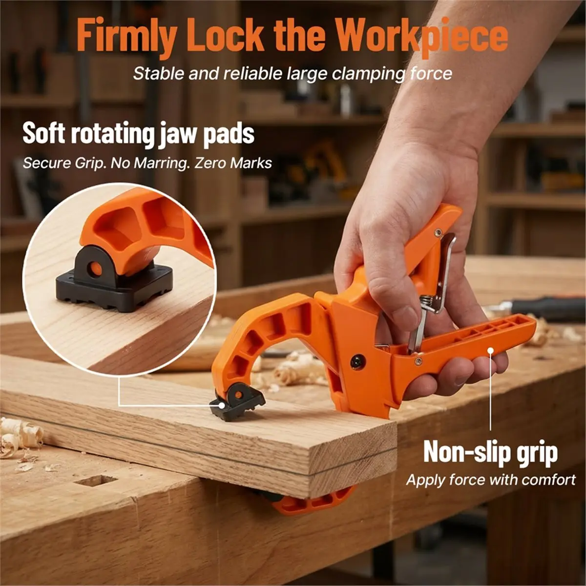 2026 New 2Pack Quick Release Ratcheting Wood Clamp Heavy Duty Nylon Ergonomic Handle for Woodworking Crafting
