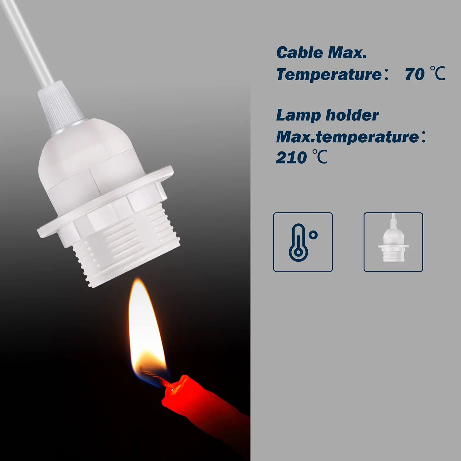 Cable de alimentación para portalámparas, adaptador de enchufe con interruptor de 1,8 V, E26, E27, accesorio de luz LED colgante de la UE, 220 M