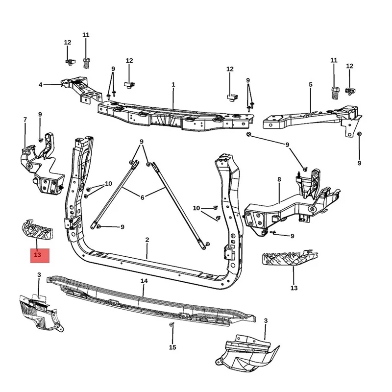 

1 Pair Car Front Bumper Headlight Bracket Support 68223469AA 68223470AA For Jeep Grand Cherokee 2014-2016