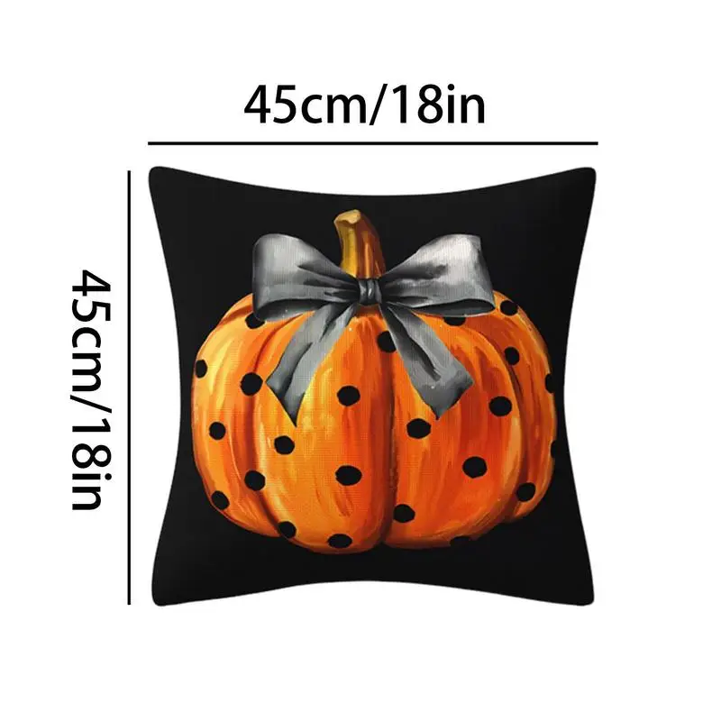Pillow Covers Halloween Square Halloween Linen Pillow Covers 4 Pieces Back Cushion Case Comfortable Gothic Linen Pillowcase