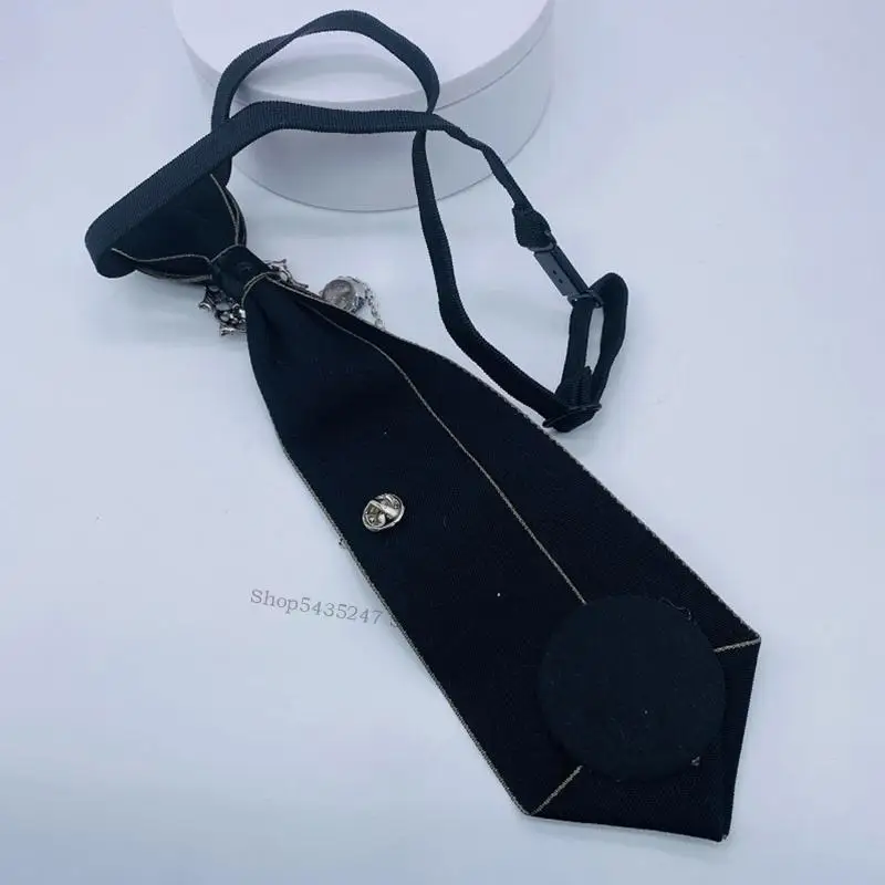 

Women Men Adjustable Pre-Tied Necktie Gothic Metal Chain Rhinestones Jewelry Neck Ties Neckwear Bowtie
