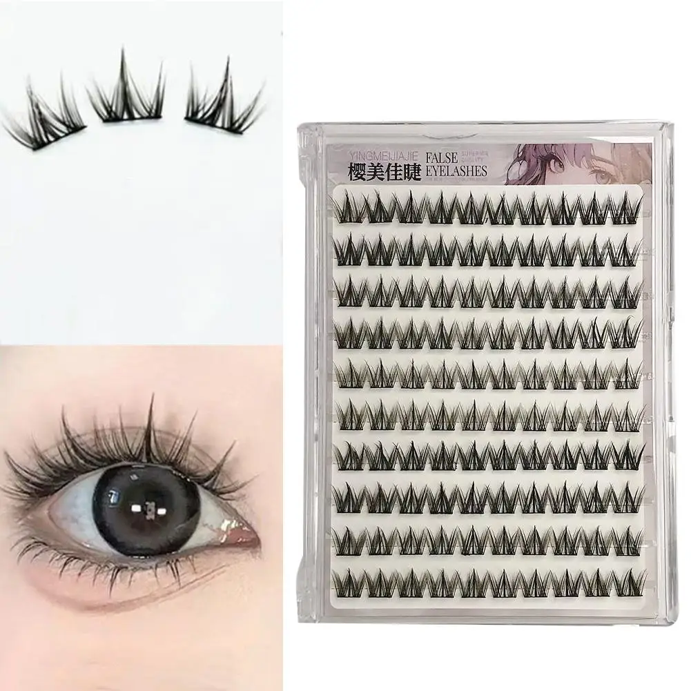 رموش صناعية للكلاب خالية من الغراء للنساء محاكاة طبيعية ناعمة مجموعة واحدة كثيفة تجعيد رموش خرافية كوميدية أدوات مكياج