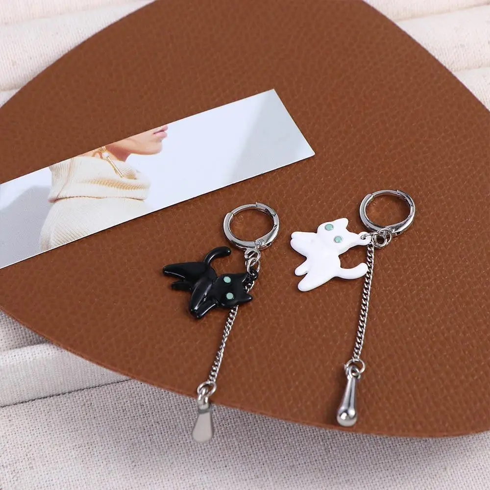 Korean Style Kitten Stud Earrings Women Tassels Asymmetrical Cat Earrings Ear Accessories Fashion Jewelry Gifts Personality