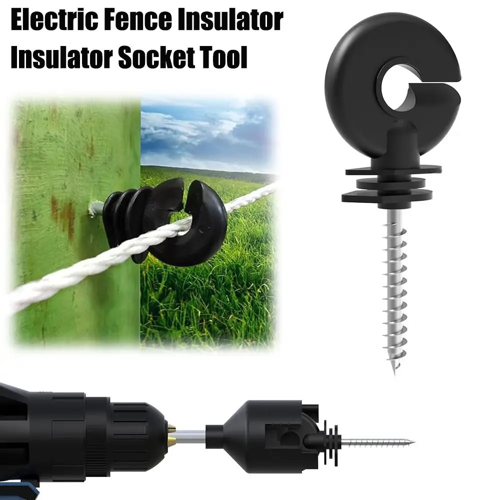 

Черный электрический изолятор для забора, высокопрочный прочный изолятор для кольцевого столба для забора, изолятор деревянного столба, электроника для мужа животных