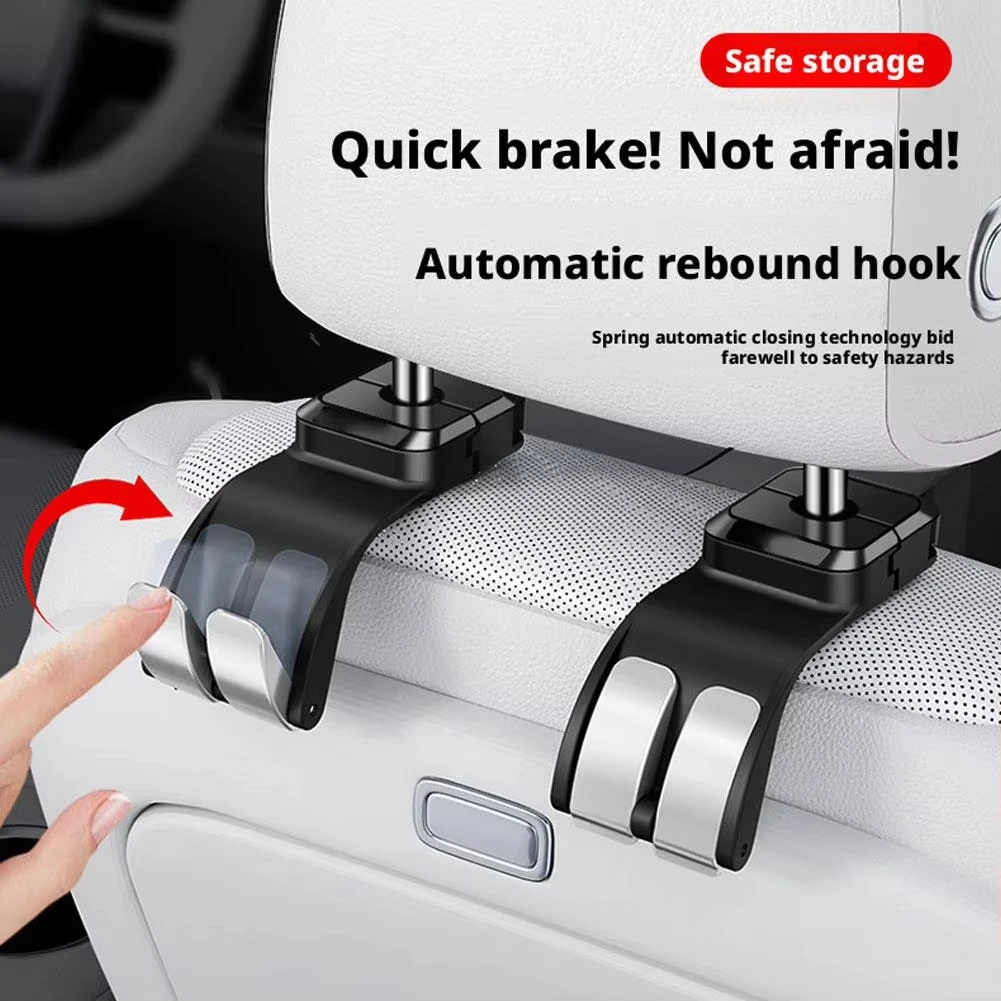 Auto-Kopfstützenhaken, Belastbarer Rücksitz-Aufhängehaken, Faltbares Design, Universeller Stabiler Sitzrücken-Aufhänger – Detail 1