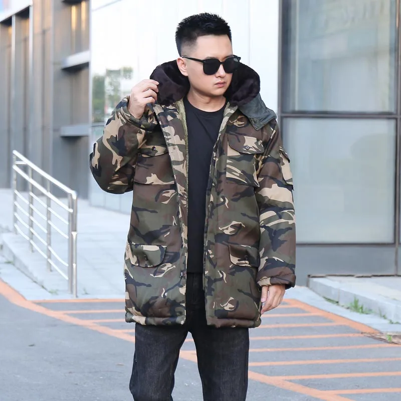 

Thiened Camouflage Cotton Coat with Fce for Men Winter Workwear Cold Storage Temperature Resistant Warm Hooded down Jaet