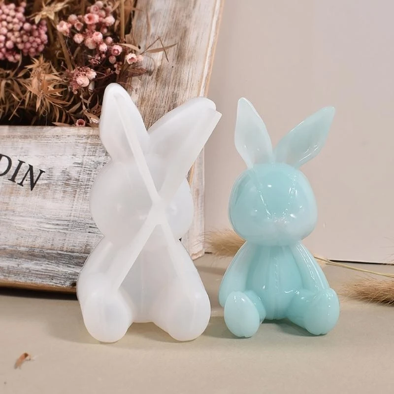 

Resin Pendant Molds Silicone Keychain Charm Molds for Epoxy Casting 3D Rabbit-Head DIY Crafts Mold Home Decorations