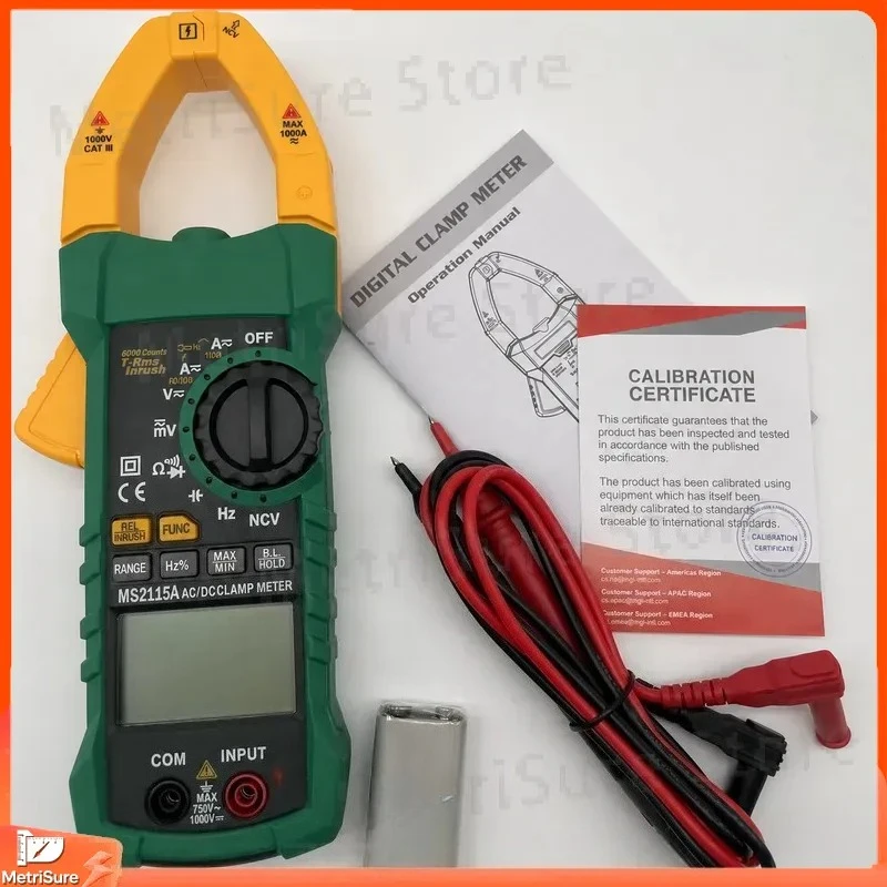 Digital Clamp Meter 1000A AC DC True RMS Multimeter with NCV Voltage Continuity Resistance Ohm Tester for Electricians and