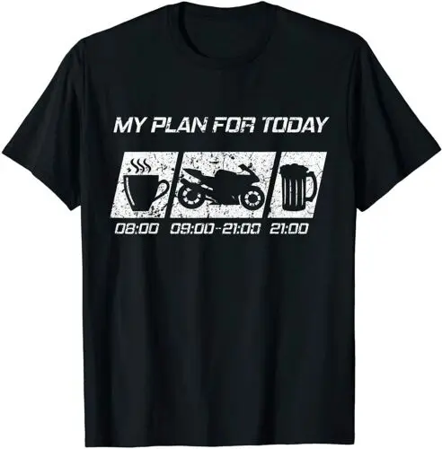 Neu My Plan for Today Motorrad Geschenke lustig Racer Herren Premium T-shirt