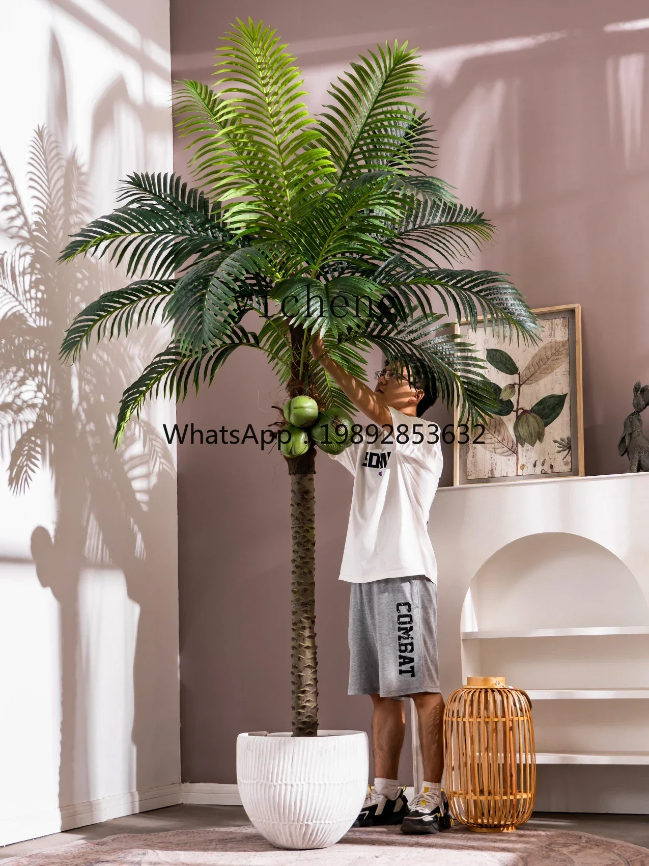 U9 large artificial sunflower tropical plant coconut tree indoor bionic green plant atmosphere fake tree landscaping