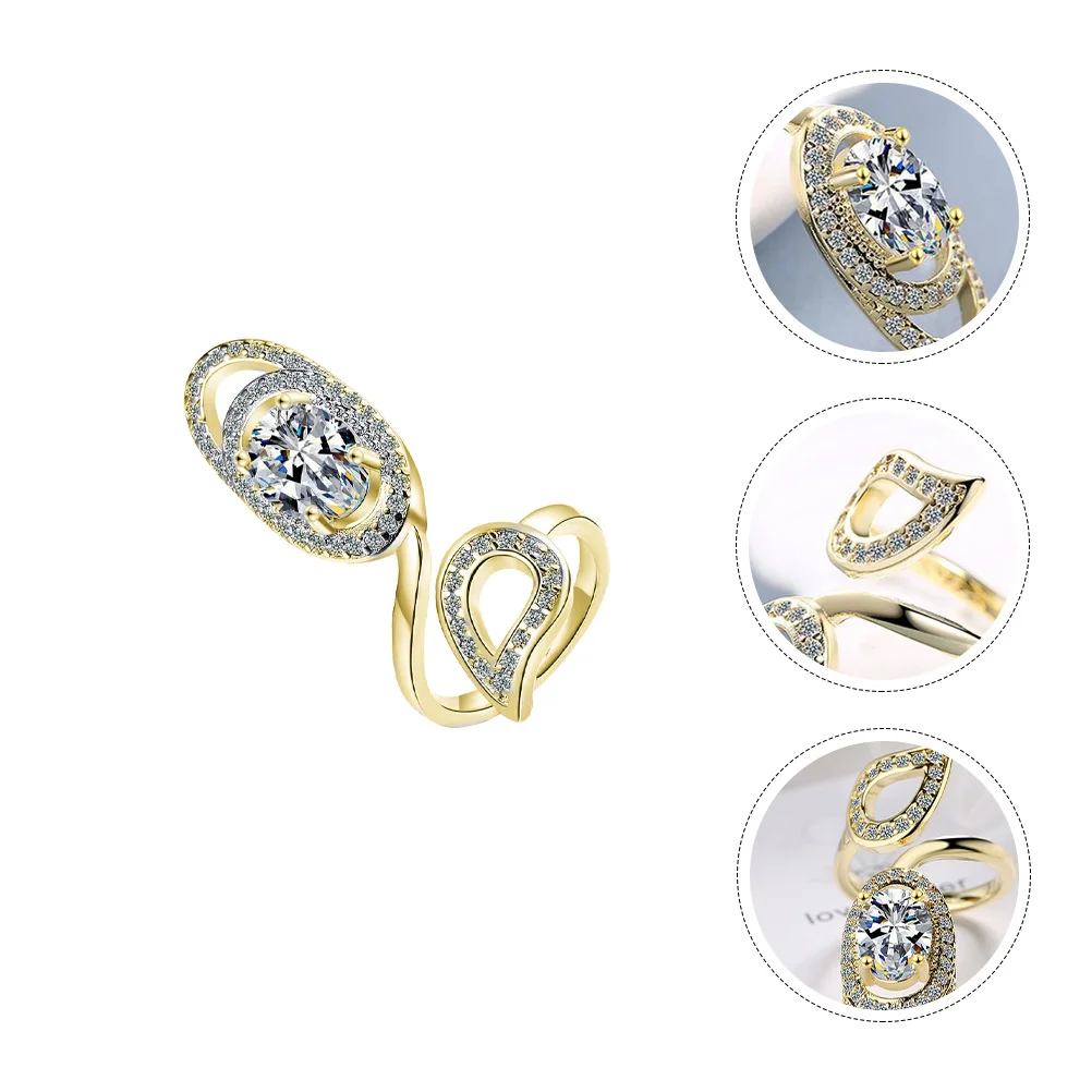 

Open Rings Fingernail Decorative Rhinestone Hand Jewelry Women Nail Tip Fashion Adjustable Diamond Tempting Accessories