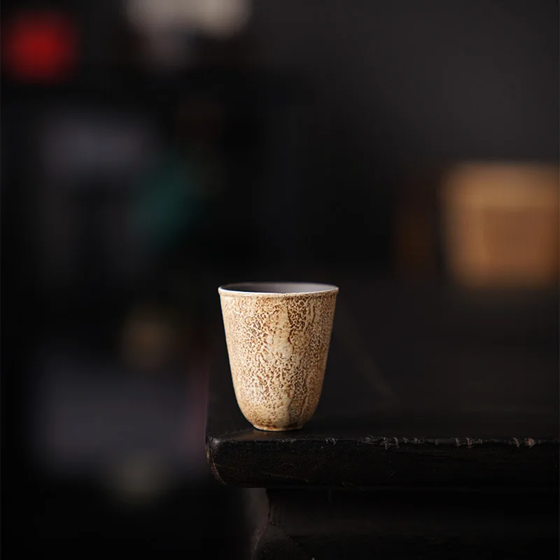 

Coarse Pottery Tea Cup Old Rock Clay Fragrance Cup Retro Household Tea Drinking Small Cup Single Cup Tasting Cup Gift High-end G