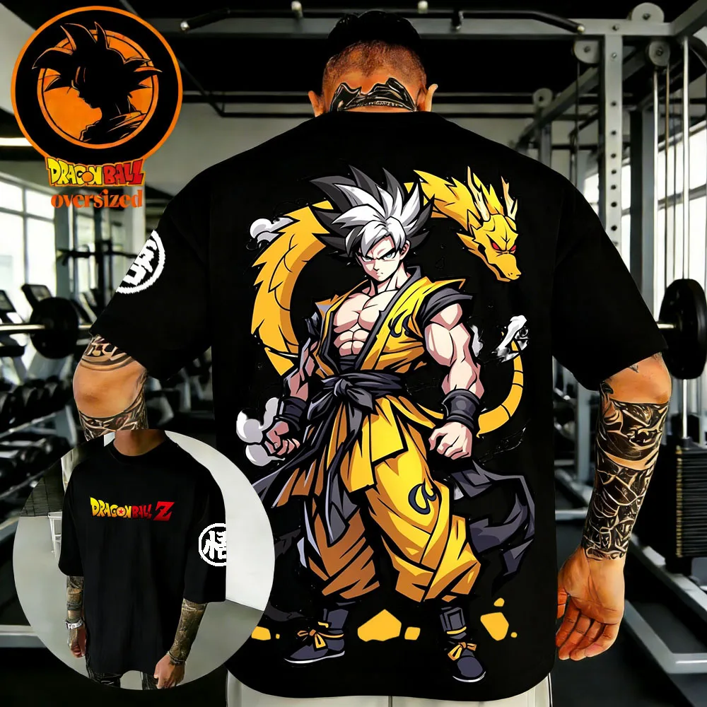 2026 Sommer Dragon Ball Retro Hochwertige Baumwolle Herren Oversize Fitness T-Shirt Unisex Kinder Lässiges Kurzarm-Shirt