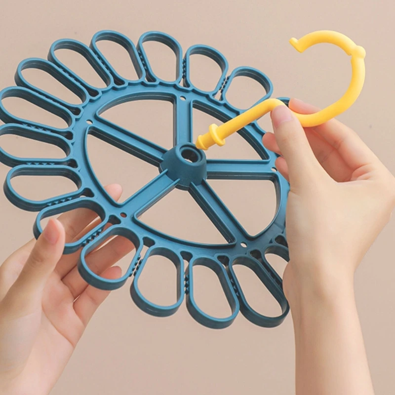 Round Drying Rack Rotatable Laundry Hanger Storage Rack 20 Clips Rack for Underwear Socks Necktie Bibs Hanger