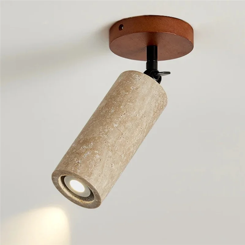 

ABKP-Yellow Travertine Walnut Color Rotatable Wall Lamp Modern And Simple Living Room Corridor Entrance Sconce Light