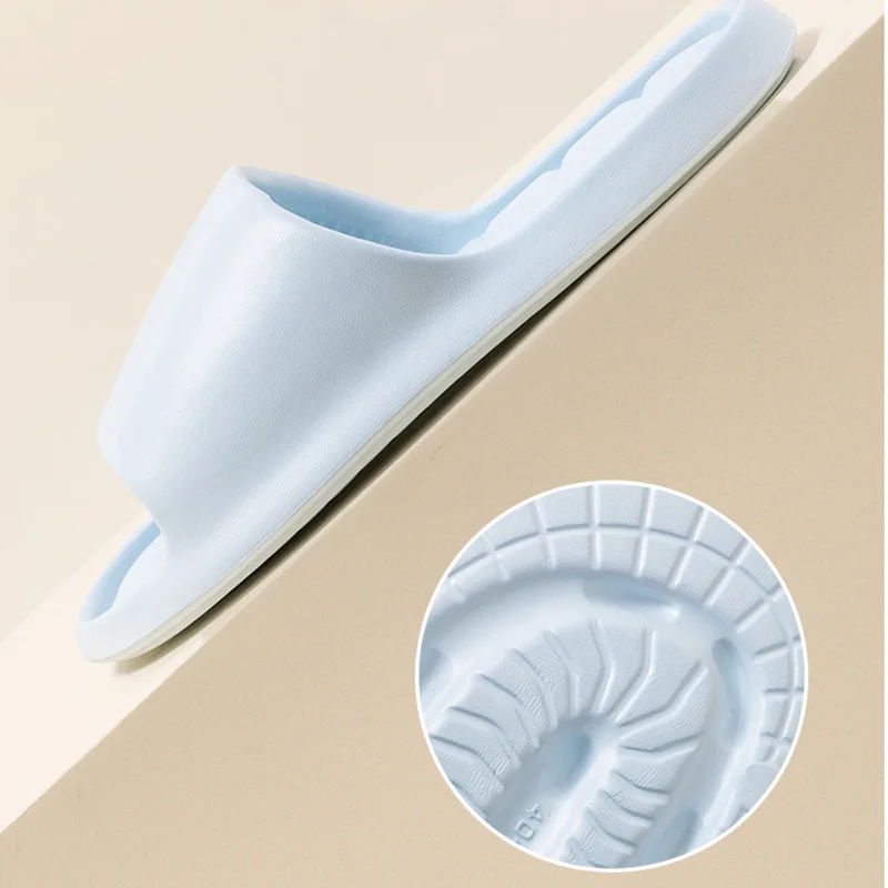 Unisex Bathroom Shower Eva Cloud Cushion Flat Sandals 2026 Summer Soft Bottom Beach Slippers Plus Size 36-45 Couple Casual Shoes