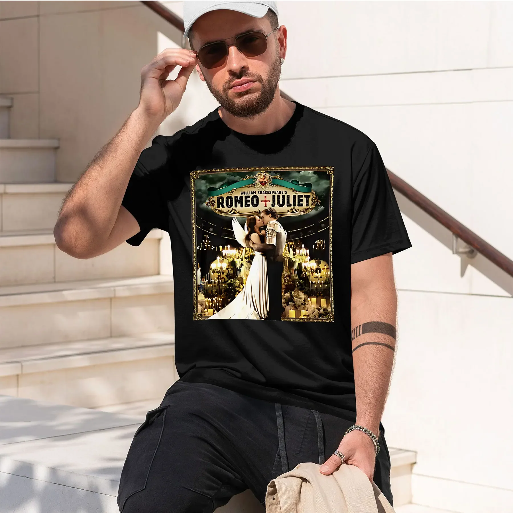 WILLIAM SHAKESPEARES ROMEO JULIET 2026 new fashion heavyweight hot selling retro printed pattern fun round neck T-shirt for dail