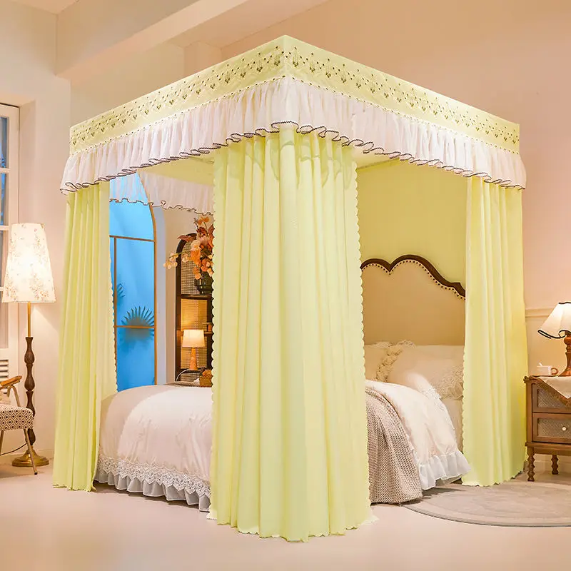 Deluxe Double-layer Mosquito Net For Bedrooms Square Mosquito Net With Dust-proof Design Light Blocking Mosquito Met No bracket