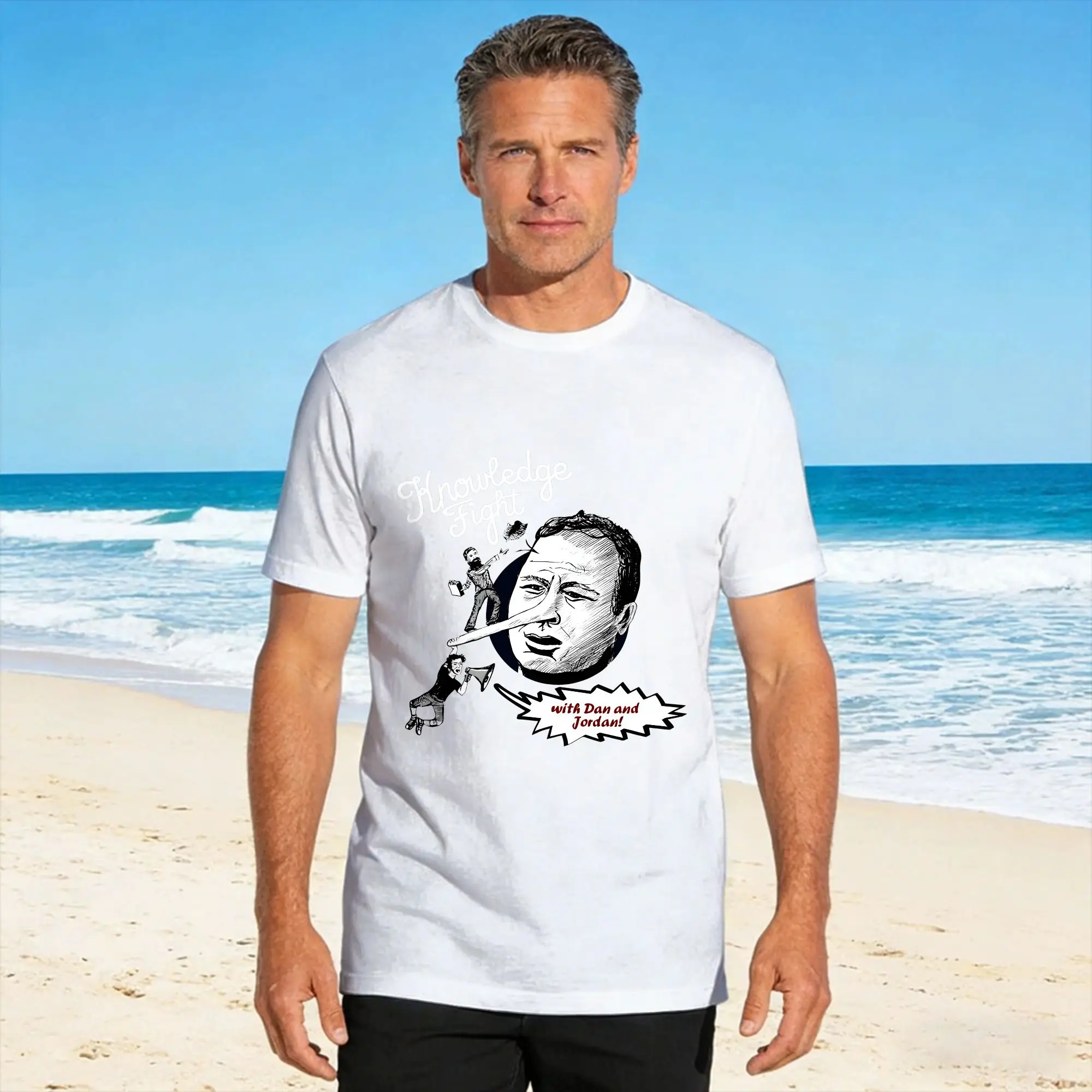 T-shirt Streetwear Knowledge Fight en Coton – T-shirt Mode pour Homme, Style Y2K Décontracté, Manches Courtes, Logo Personnalisé, Idéal Été