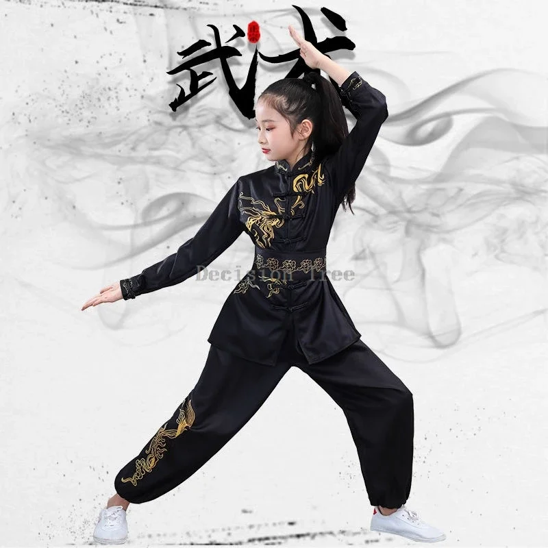 

2024 new children martial arts practice performance embroidery youth changquan training set chinese competition kung fu costume