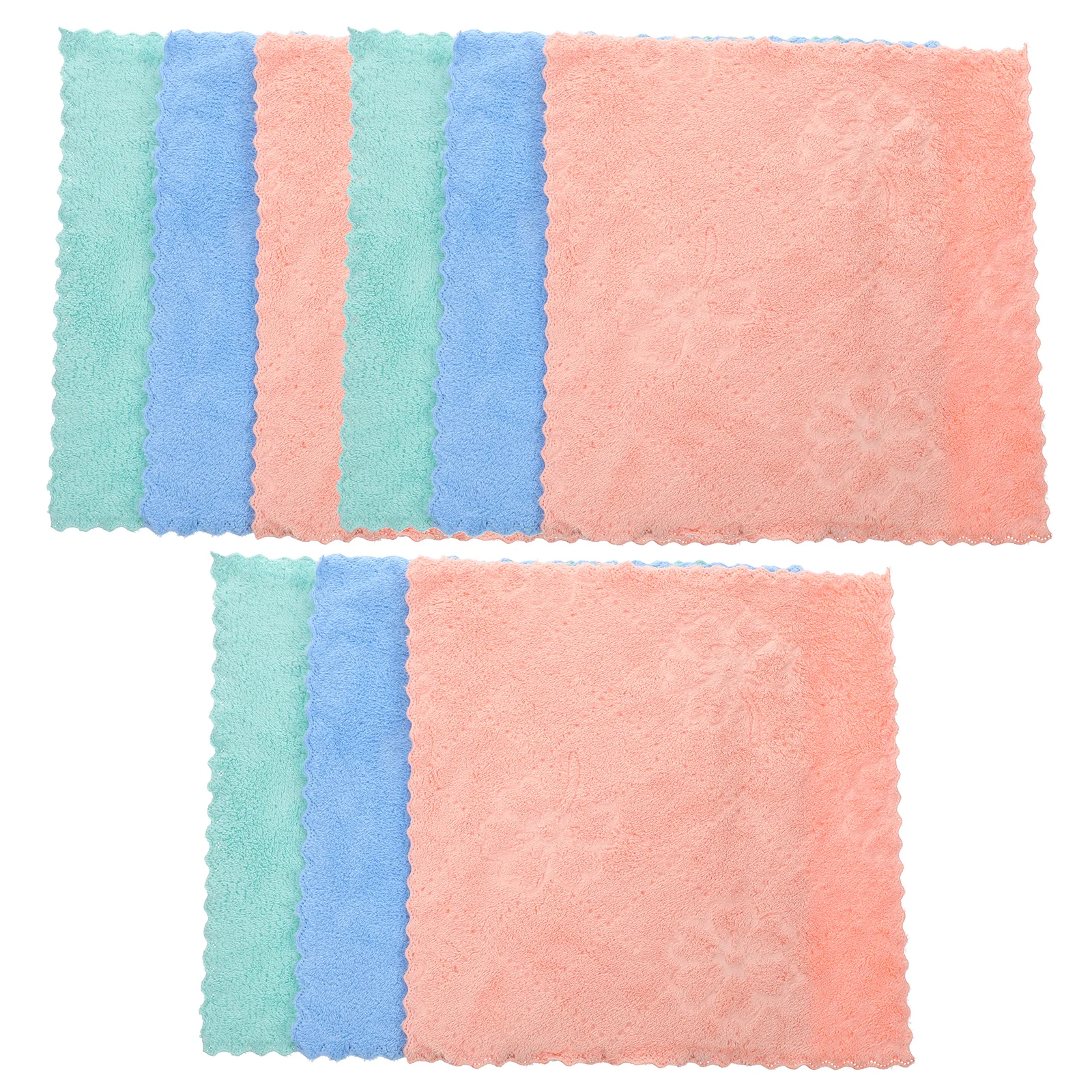 

10Pcs Coral Fleece Makeup Remover Facial Towel Microfiber Washcloth Soft Absorbent Durable Face Wash Cloths for Home Travel Use