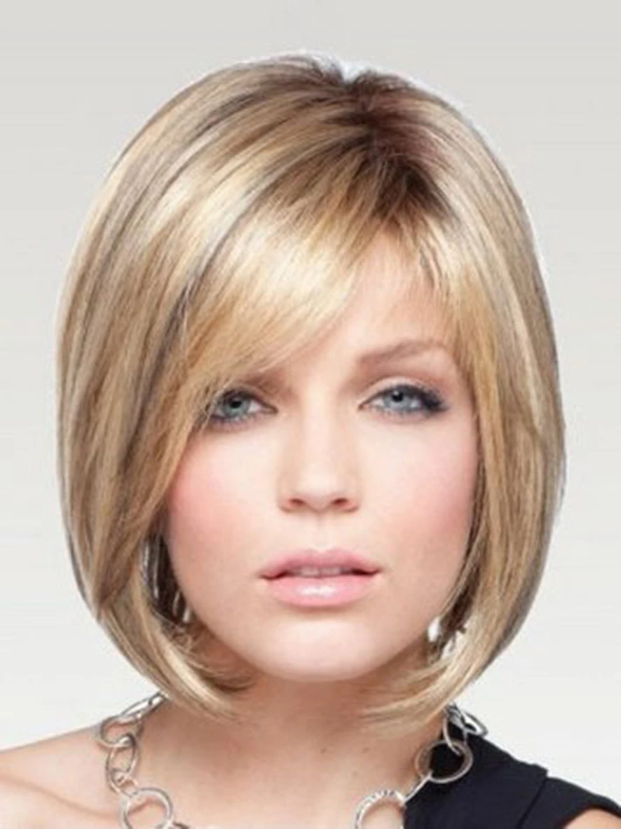 

Easeful Blonde Chin Length Capless Synthetic Hair Wig 10 Inches Wigs Short Bob Wig For White Women