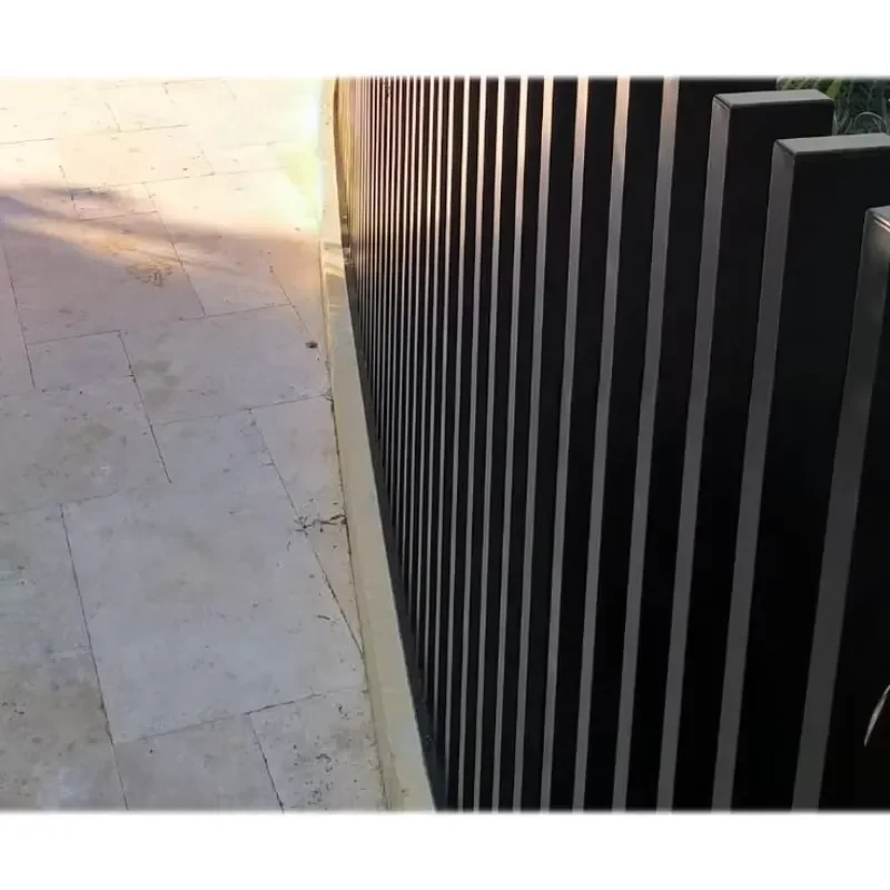 Outdoor Black Aluminum Fence System for Modern Home Security and Decorative Garden Boundaries