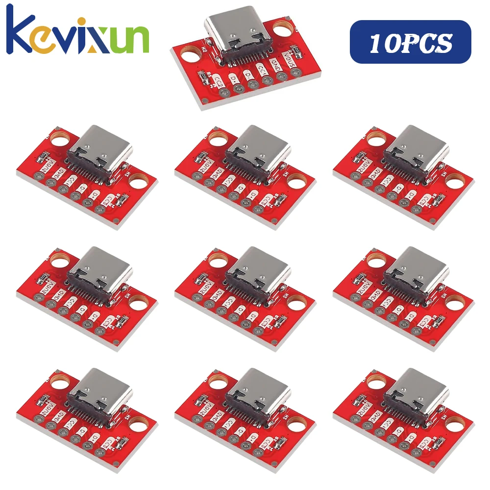 1-10pcs TYPE-C Female Test Board USB3.1 16P to 2.54 High Current Power Adapter Board Module for Arduino