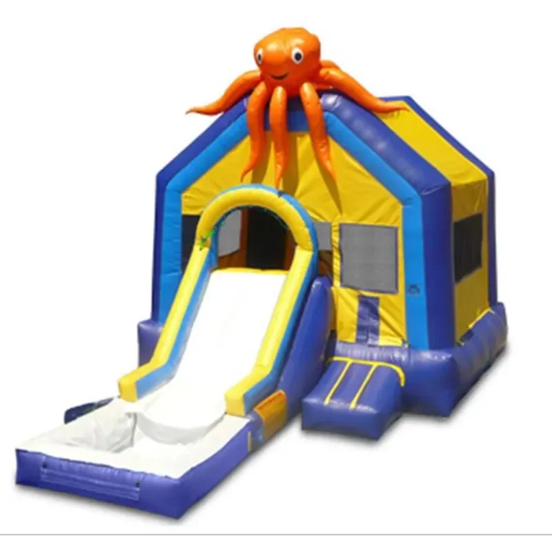 2022 Octopus Inflatable Bouncy Castle with Slide Commercial Inflatable Water Slide Jump Castle for Sale Jumpfun China