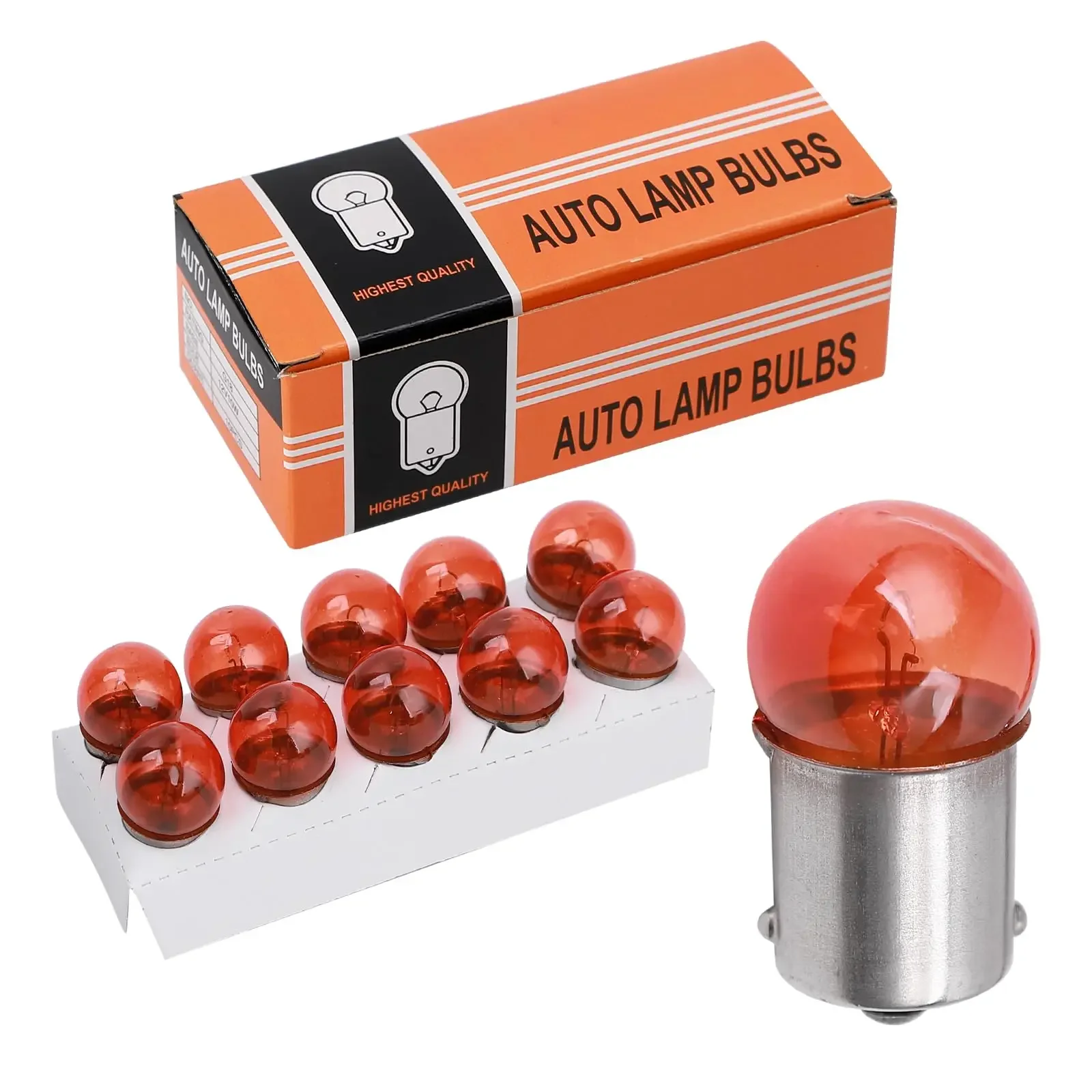 

10Pcs G18 Motorcycle Turn Signal Bulbs 12V 5W Orange Light Fit for Most Chinese Scooter Mopeds