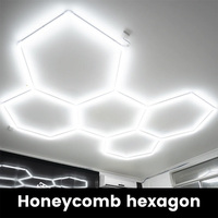 Garage honeycomb hexagonal LED white light super bright 6500K color temperature installed on the ceiling, suitable for garages