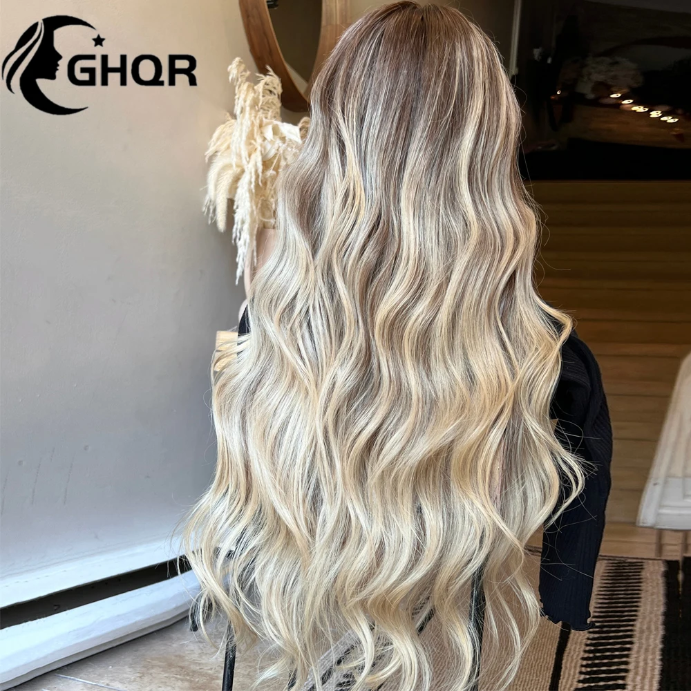 Highlight Human Hair Full Lace Wig Ash Blonde 613 lace frontal wig 13x6 Brazillian 360 Hd Transparent Lace Wigs For Women