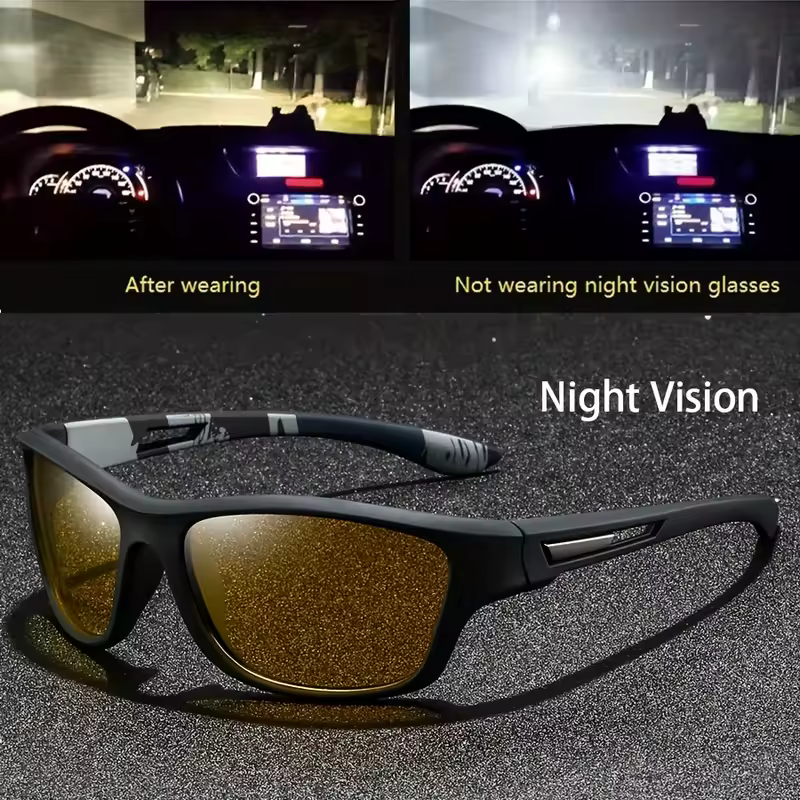 Square Yellow Night Vision Anti-Glare Goggles for Men Women Driving Fishing Beach Sunglasses UV Protection Polycarbonate Glasses - Image 11