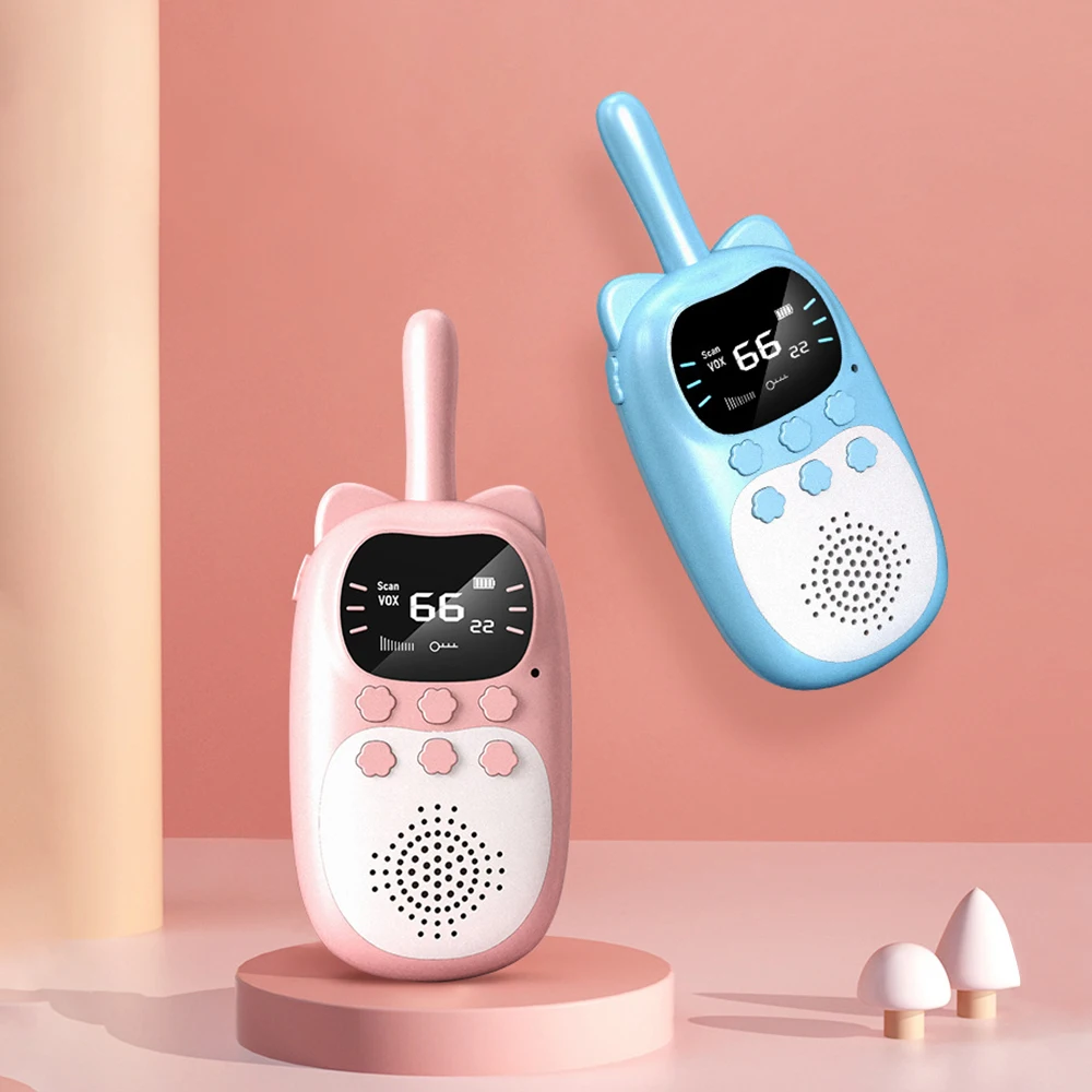 2PCS Kids Walkie Talkie Electronic Toys Children Portable Gadgets Baby Radio Phone 3km Range Christmas Birthday Gift For Kids