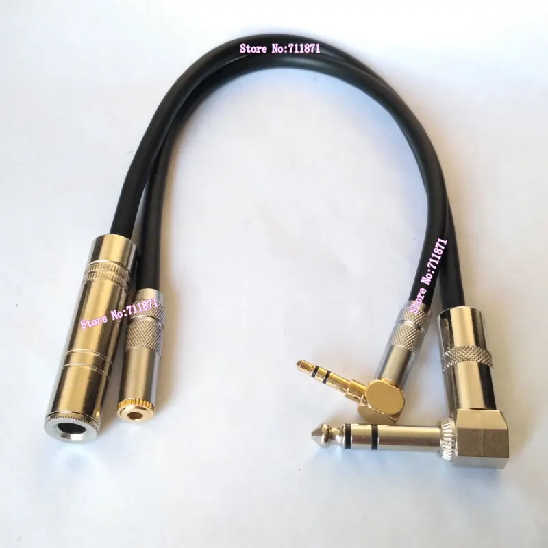 Cable de extensión de ángulo recto 1/4 TRS estéreo 6,35, macho y hembra, curva de 90 grados, 3,5mm, macho a hembra, Audio 3,5 6,35