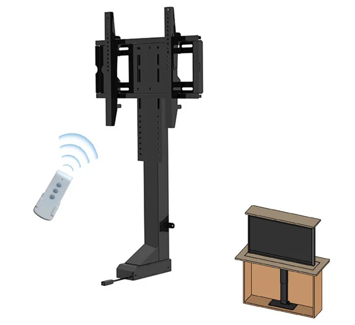 Adjustable TV Lift Mechanism for 32-57 Inch TVs, Boente TL-1 Model, Remote Control Included