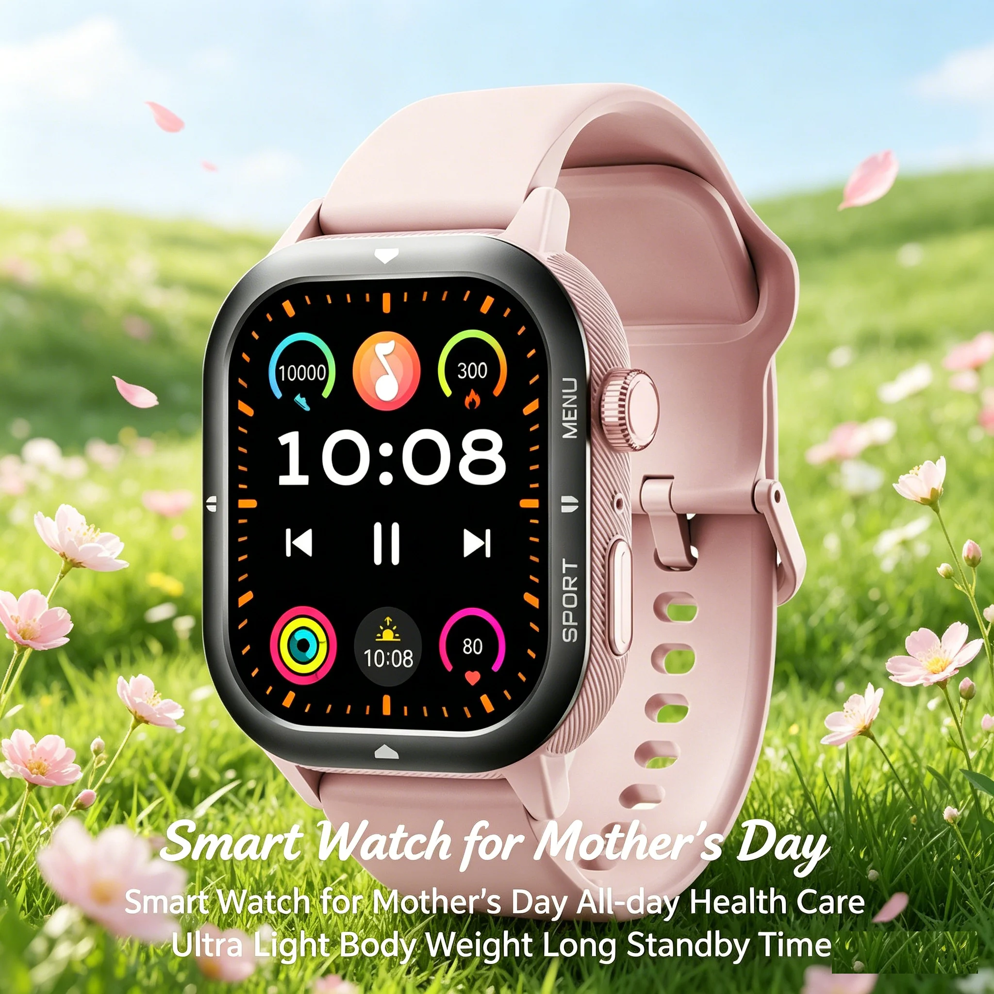 

LEADOYS Women C30 Smartwatch 1.95 Inch HD Screen Light Fashion 10ATM Waterproof One-Click Dial Health Monitoring Wristwatch Moth