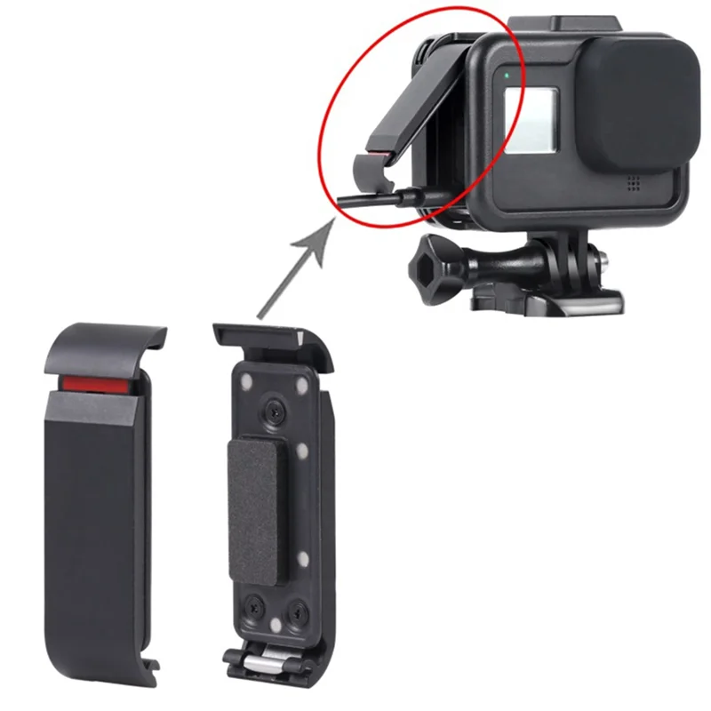 Vo-para gopro hero8 tampa lateral preta peça de reposição para reparo de câmera acessório de substituição durável